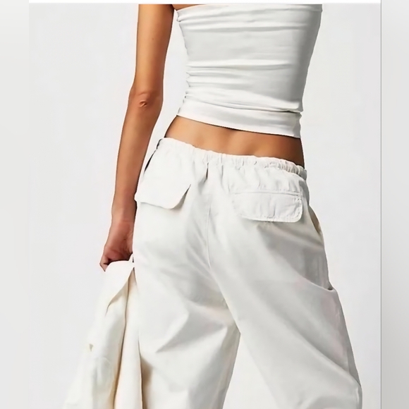 NWOT Free People New Light Parachute Pants Ivory (See Minor Spot Last Image) - Picture 3 of 6